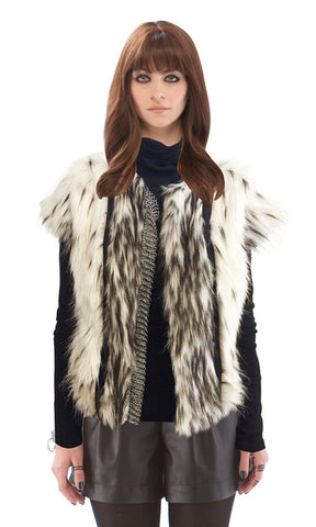 Faux Fur Vest With Chainmail