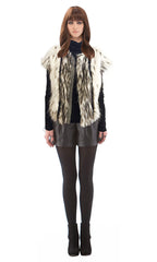 Faux Fur Vest With Chainmail