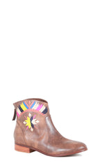GOLDIE EMBROIDERED FLAT ANKLE BOOT