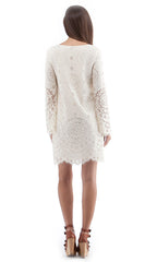 LACE UP BELL SLEEVE DRESS
